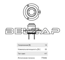 Лампа 12V H7 55W PX26d Pure Light, 1987302071, BOSCH